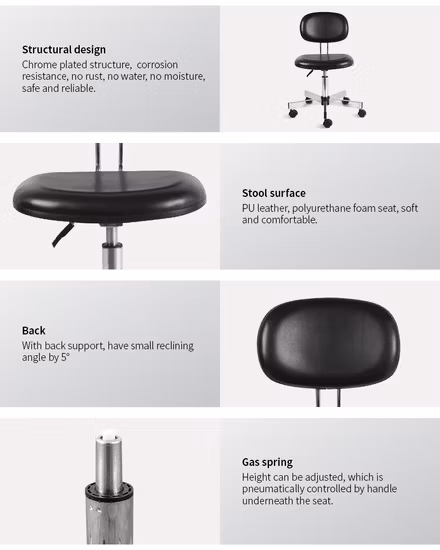 Ske013-11 Saikang Movable PU Leather Height Adjustable Hospital Doctor Nurse Office Chair