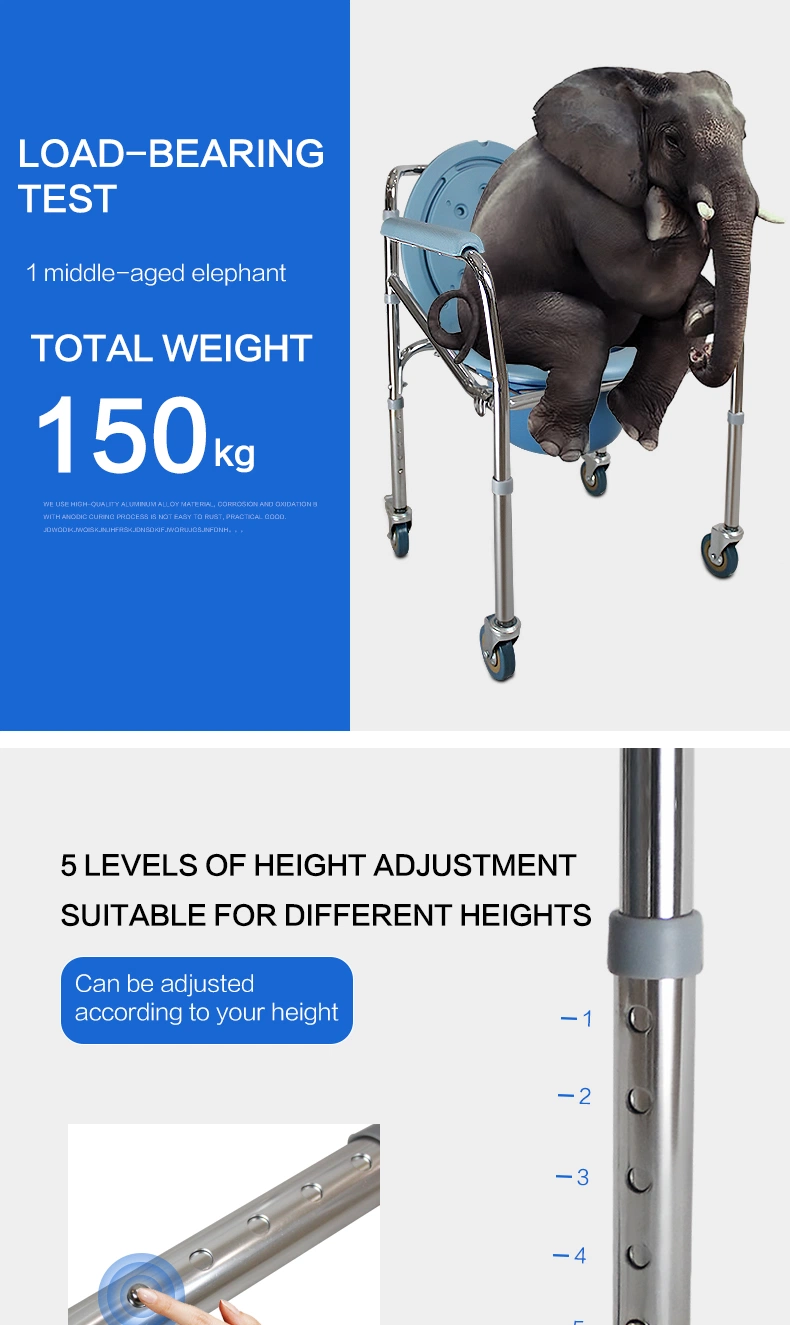 Toilet Chair with Wheels Pull out Commode for Patient